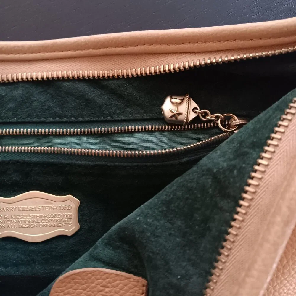 Barry Kieselstein- Cord Camel‎ Leather HOBO with Signature Frog Flawed